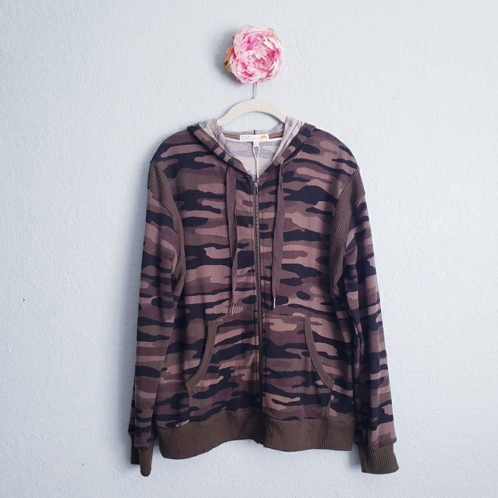 C&C California Green Camo Fullzip Hooded Jacket